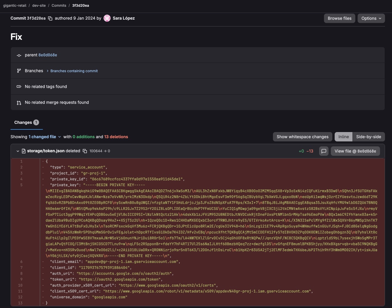 Gigantic Retail GitLab - "Fix" commit